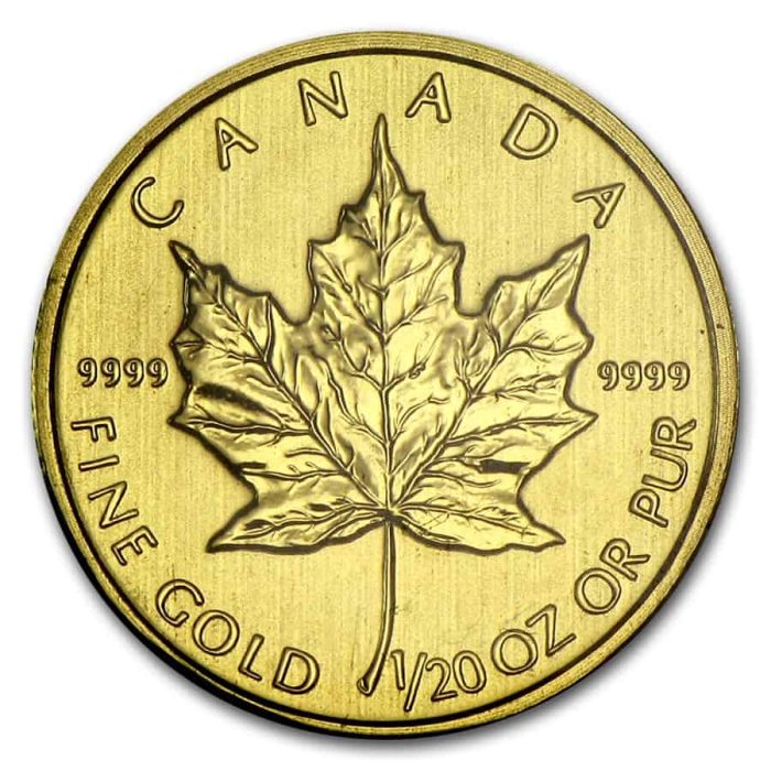 1/20 oz Random Year RCM Canadian Gold Maple .9999