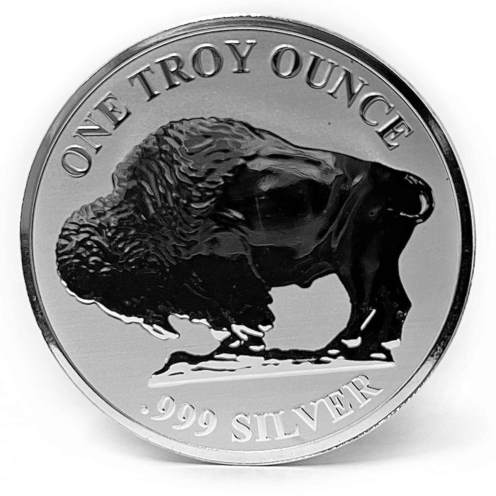 1 oz Reverse Buffalo Silver Rounds .999