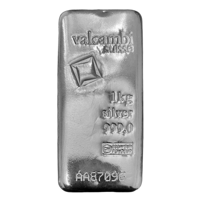 1 KG Valcambi Suisse Silver Bullion .999